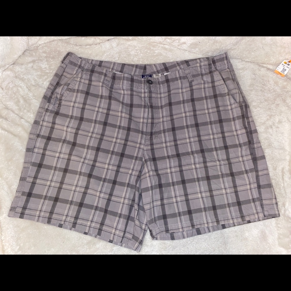 Men’s Big Dog GREY Plaid Shorts 2XL